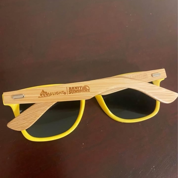 Yellow Banff Sunshine Wooden Bamboo Sunglasses - Picture 2 of 5